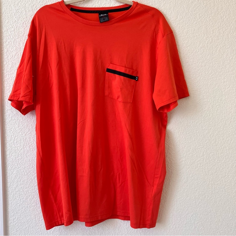 Oakley Orange Short Sleeve Shirt XXL good used condition